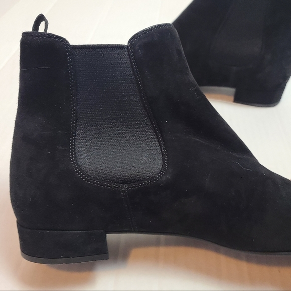 PRADA Black Suede Ankle Chelsea Booties - Picture 7 of 13